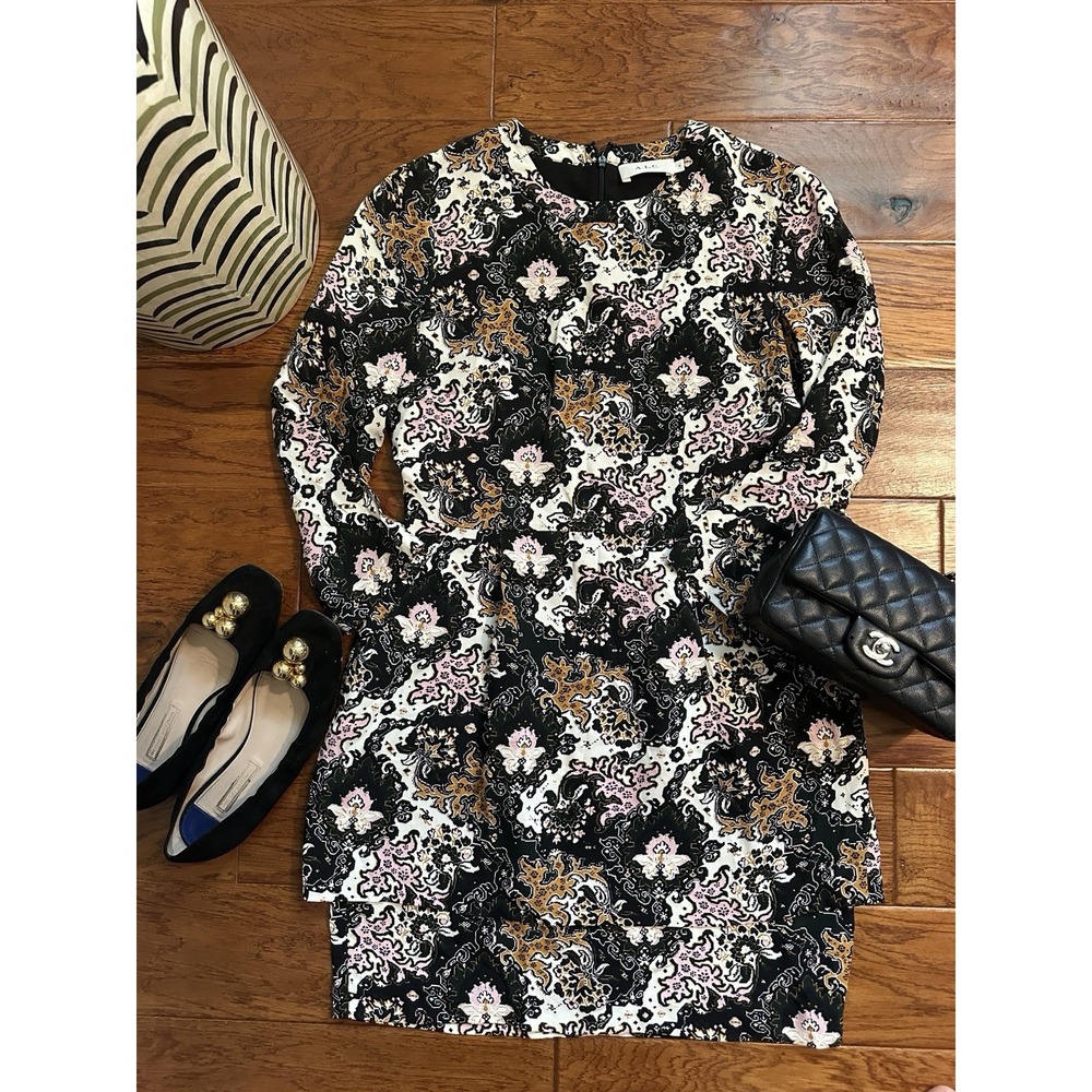 A.L.C Tordi Floral Mini Dress Silk Sheath Dress Pockets Women's Size 6